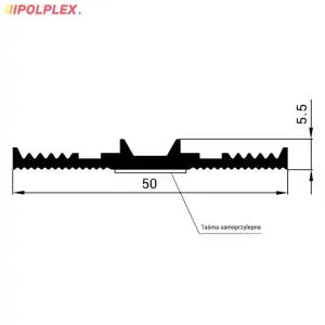 Uszczelka EPDM dolna samoprzylepna SD-13, szer. 50 mm